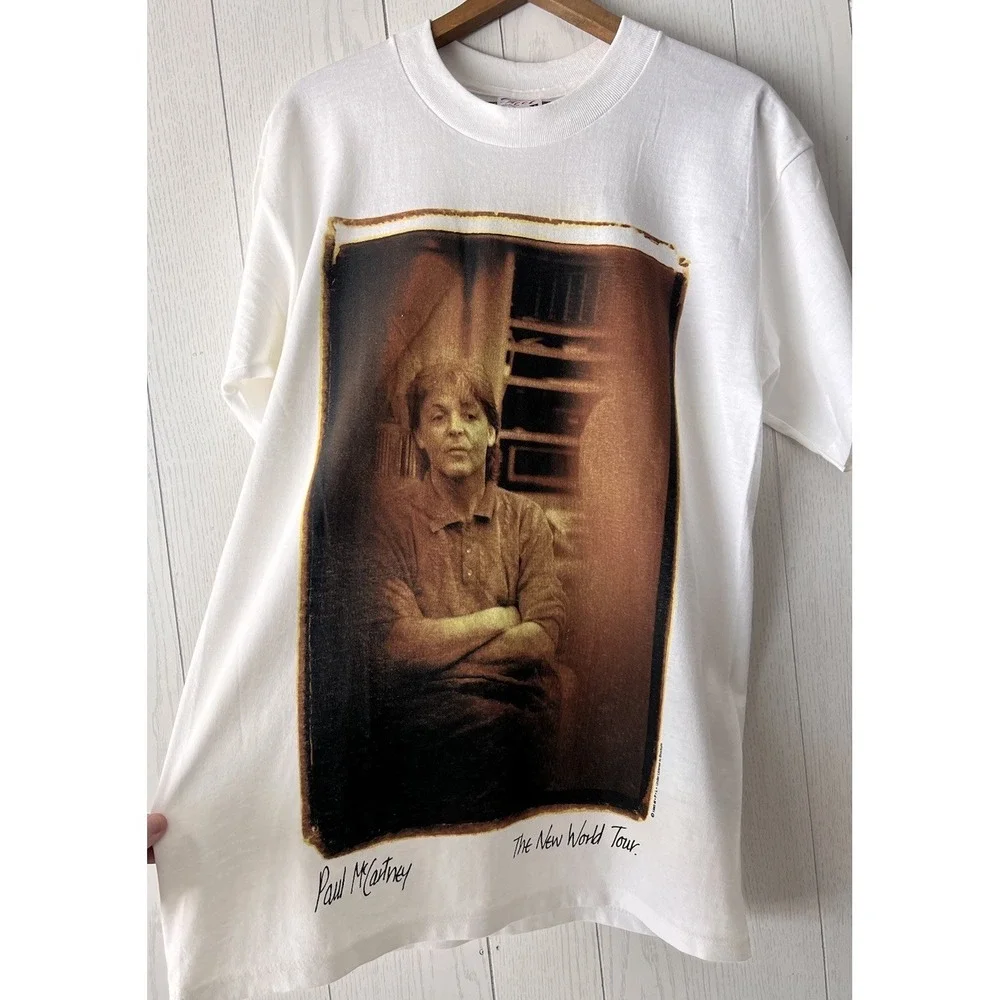 Vintage Paul McCartney 1993 New World Tour Single Stitch T-Shirt LARGE CLEAN!!!